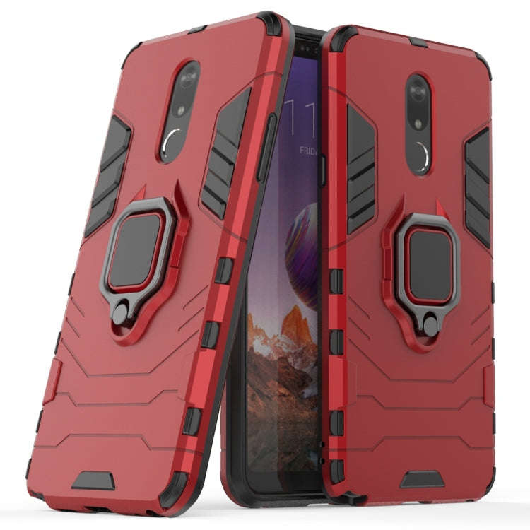 PC + TPU Shockproof Protective Case for LG Q Stylo 5, with Magnetic Ring Holder (Red)