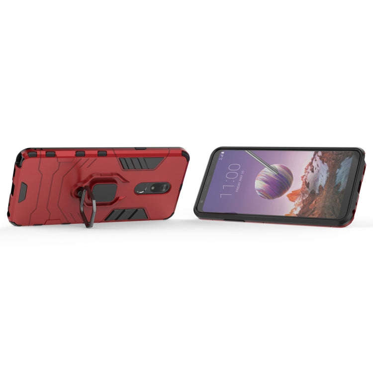 PC + TPU Shockproof Protective Case for LG Q Stylo 5, with Magnetic Ring Holder (Red)