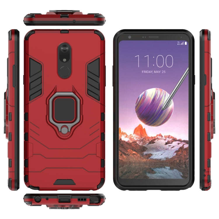 PC + TPU Shockproof Protective Case for LG Q Stylo 5, with Magnetic Ring Holder (Red)