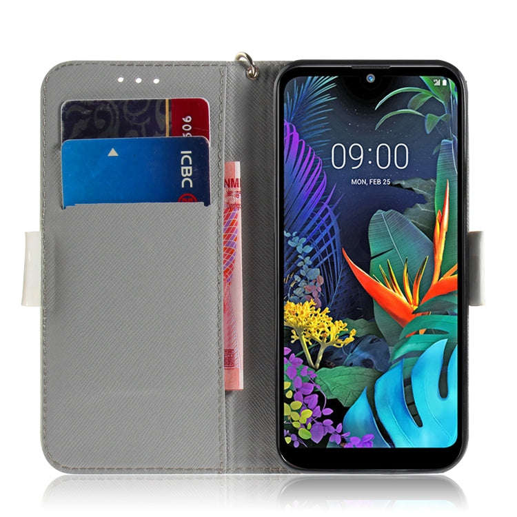 3D Painting Watercolor Flower Pattern Coloured Drawing Horizontal Flip Leather Case for LG K50, w...