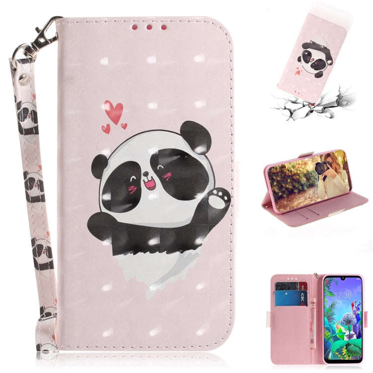 3D Painting Love Bear Pattern Coloured Drawing Horizontal Flip Leather Case for LG Q60, with Hold...