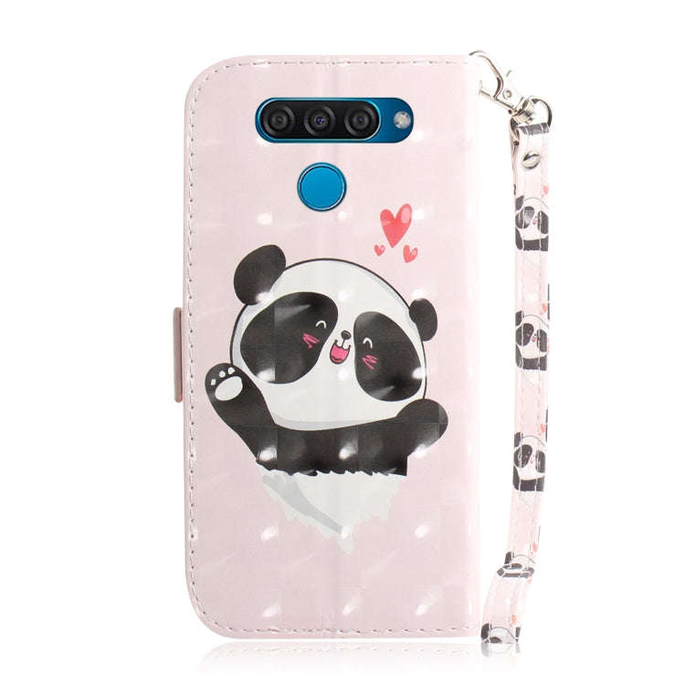 3D Painting Love Bear Pattern Coloured Drawing Horizontal Flip Leather Case for LG Q60, with Hold...