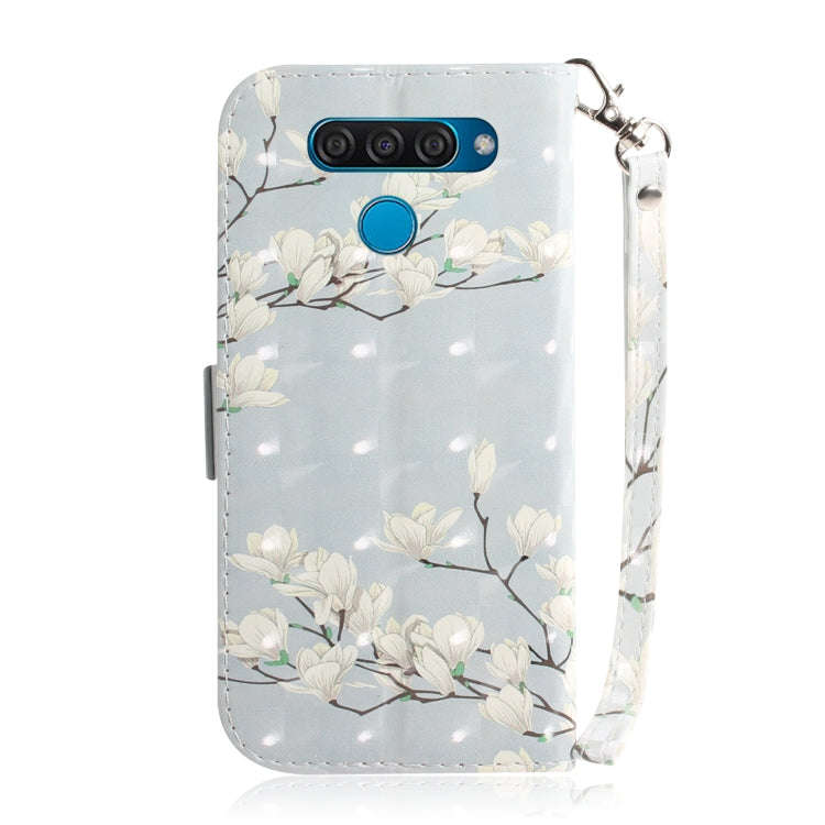 3D Painting Mognolia Pattern Coloured Drawing Horizontal Flip Leather Case for LG Q60, with Holde...