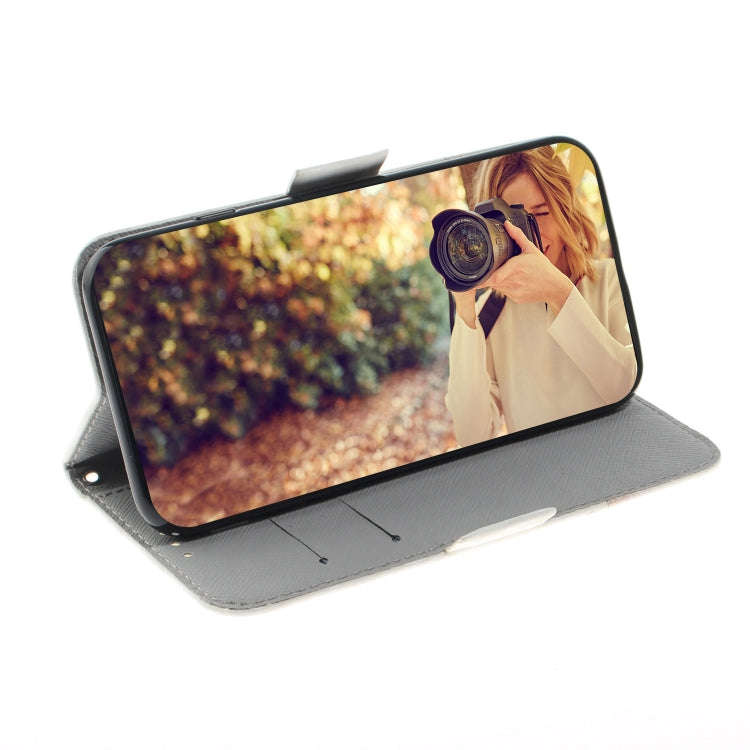 3D Painting Watercolor Flower Pattern Coloured Drawing Horizontal Flip Leather Case for LG Q60, w...