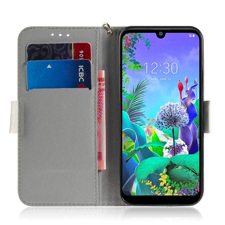 3D Painting Watercolor Flower Pattern Coloured Drawing Horizontal Flip Leather Case for LG Q60, w...