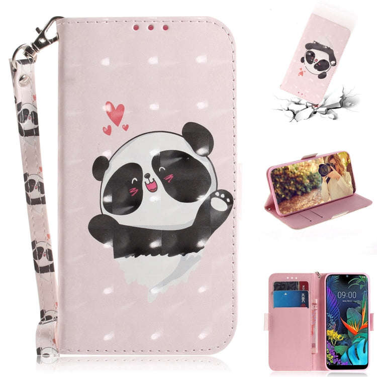 3D Painting Love Bear Pattern Coloured Drawing Horizontal Flip Leather Case for LG K50, with Hold...