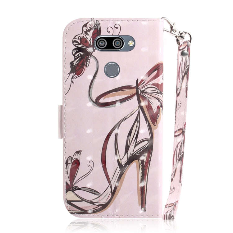 3D Painting Butterfly High Heels Pattern Coloured Drawing Horizontal Flip Leather Case for LG K50...