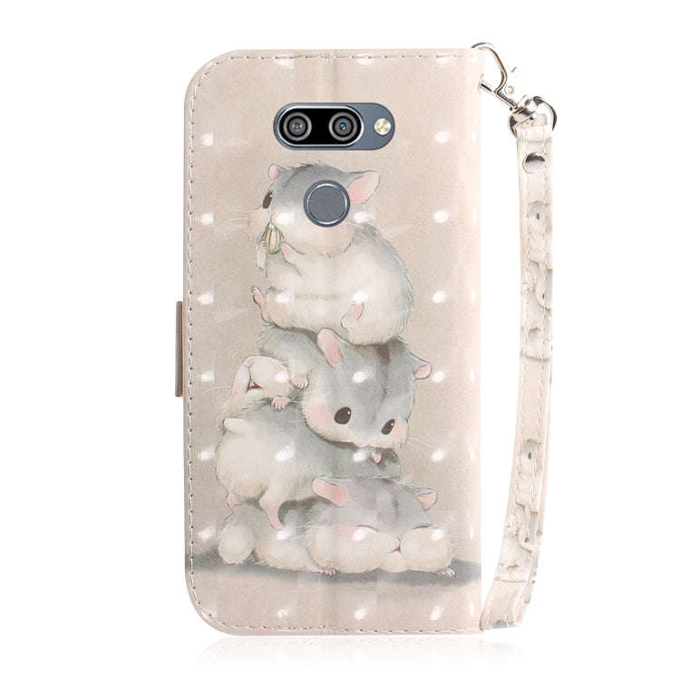 3D Painting Three Squirrels Pattern Coloured Drawing Horizontal Flip Leather Case for LG K50, wit...