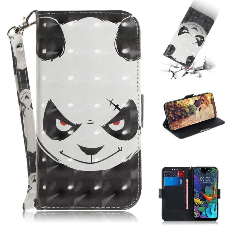 3D Painting Angry Bear Pattern Coloured Drawing Horizontal Flip Leather Case for LG K50, with Hol...