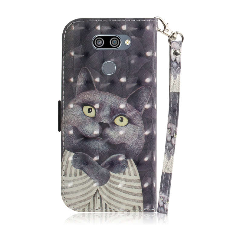 3D Painting Embrace Cat Pattern Coloured Drawing Horizontal Flip Leather Case for LG K50, with Ho...