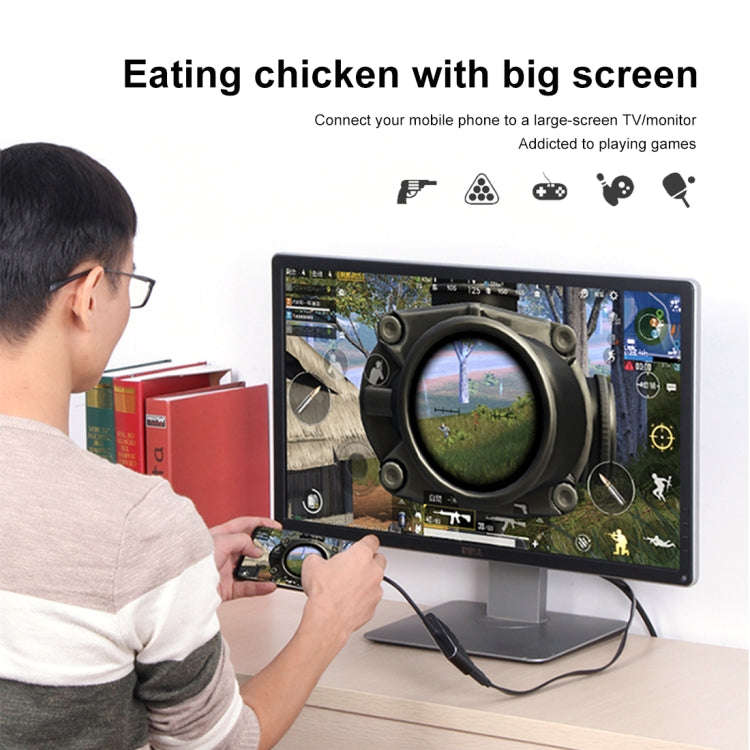 3 in 1 8 Pin + Micro USB + Type-C to AV + HDMI + VGA 15 Pin HD Screen Player Adapter Converter wi...