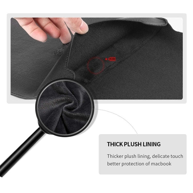 4 in 1 Universal Waterproof PU Leather Laptop Liner Bag with Handle & Stand & Pen Holder + 2 Wind...