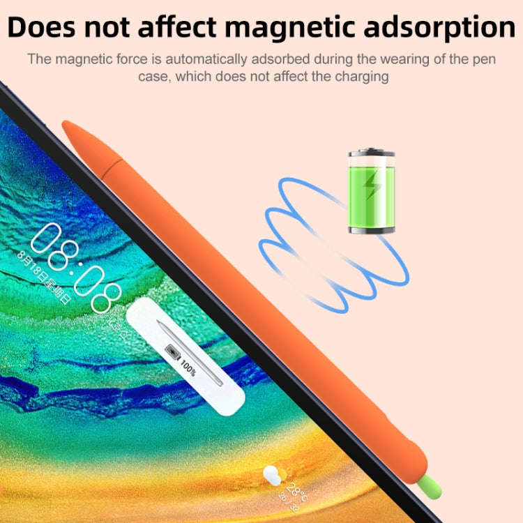 Cute Carrot Liquid Silicone Protective Cover with Pen Cap & Nib Cover for Huawei M-Pencil(Orange)