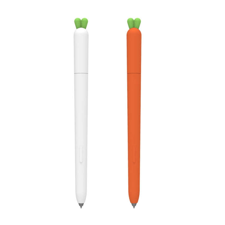 Cute Carrot Liquid Silicone Protective Cover for Samsung Galaxy Tab S7(White)
