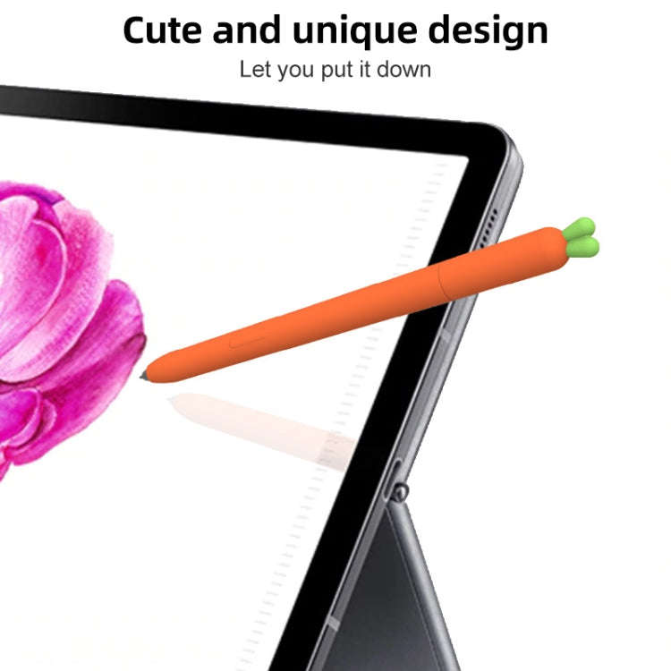 Cute Carrot Liquid Silicone Protective Cover for Samsung Galaxy Tab S7(White)