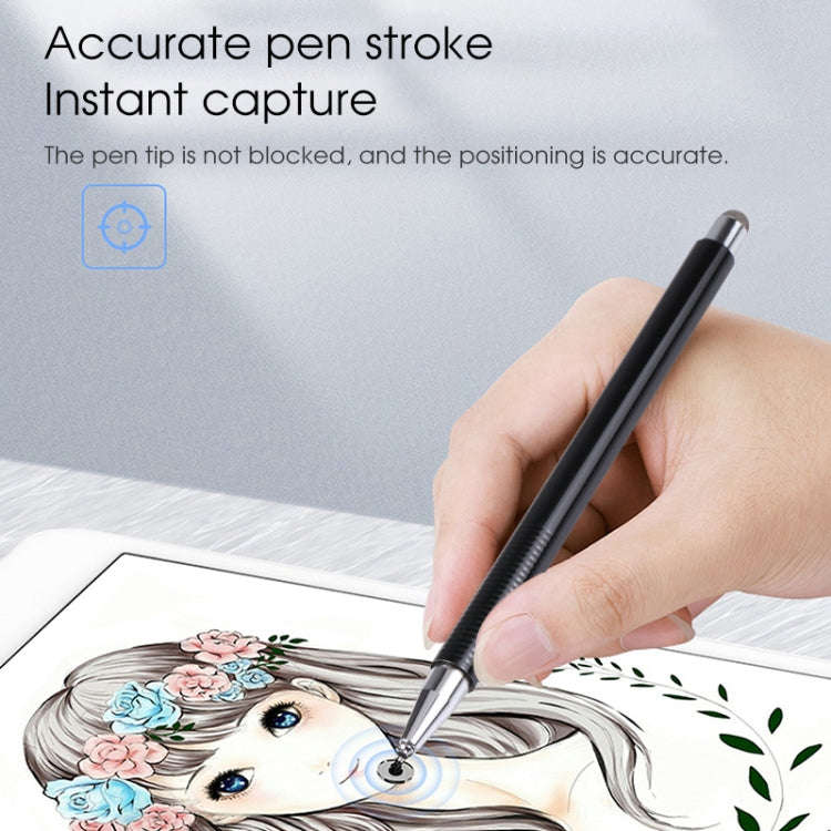 361 2 in 1 Universal Silicone Disc Nib Stylus Pen with Mobile Phone Writing Pen & Magnetic Cap(Bl...