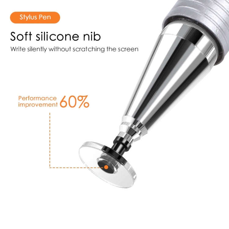361 2 in 1 Universal Silicone Disc Nib Stylus Pen with Mobile Phone Writing Pen & Magnetic Cap(Si...