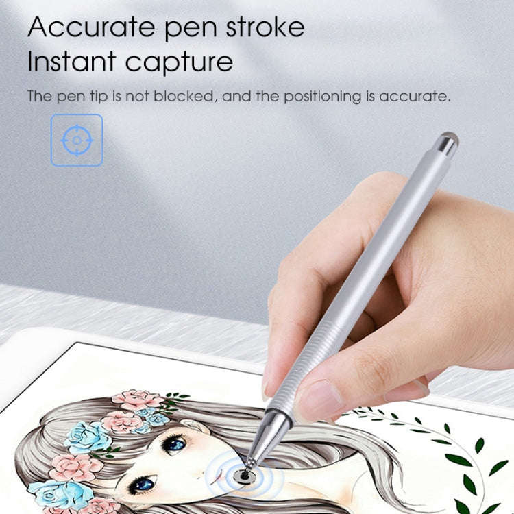 361 2 in 1 Universal Silicone Disc Nib Stylus Pen with Mobile Phone Writing Pen & Magnetic Cap(Si...