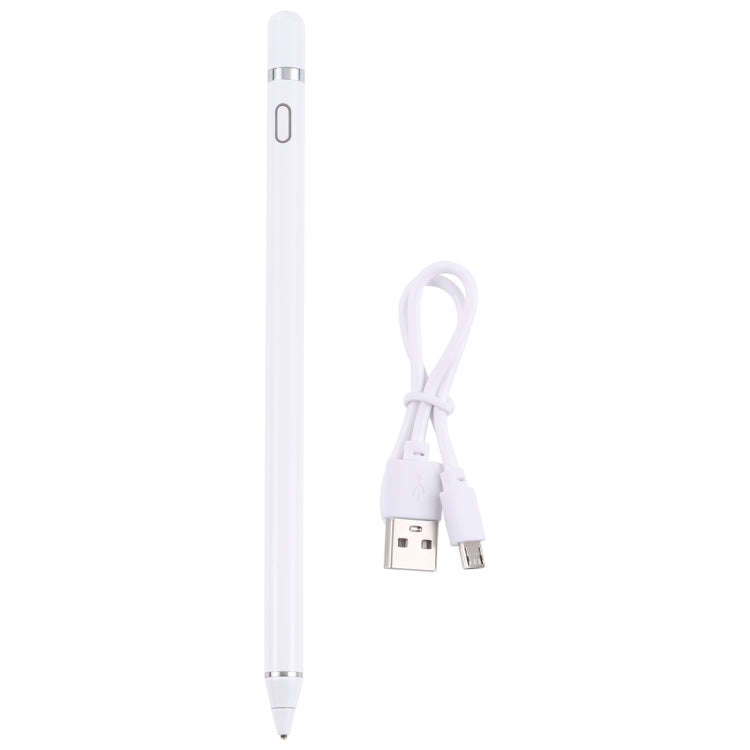 Pencil Universal Rechargeable Active Capacitive Stylus Pen with Magnetic Cap(White)