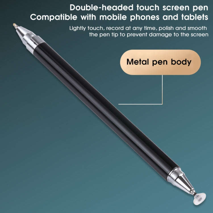 Pt360 2 in 1 Universal Silicone Disc Nib Stylus Pen with Common Writing Pen Function (Black)