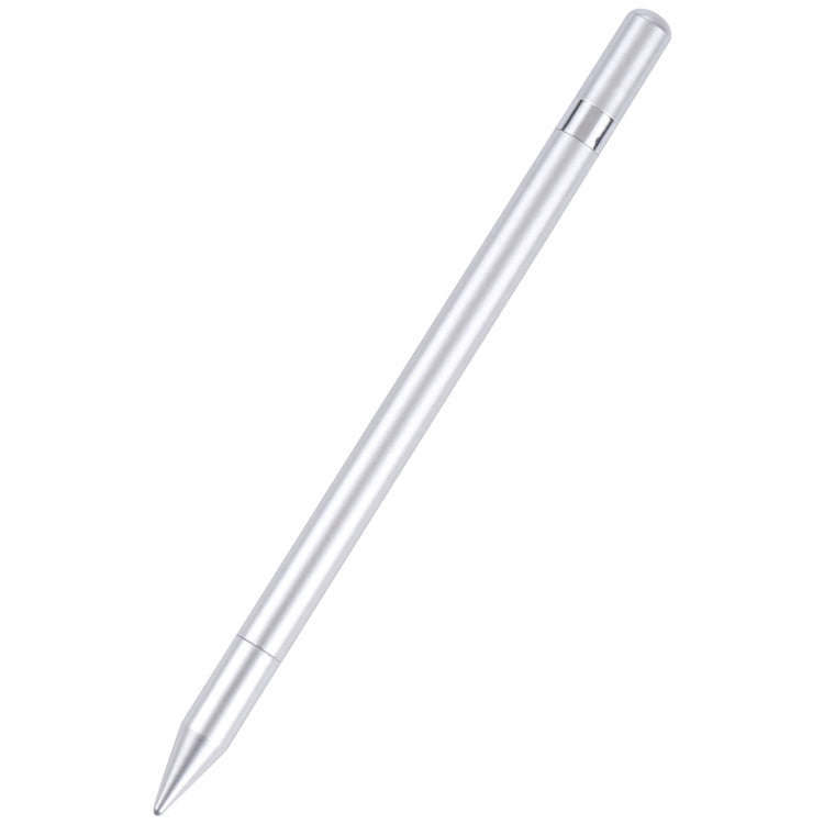 Pt360 2 in 1 Universal Silicone Disc Nib Stylus Pen with Common Writing Pen Function (Silver)