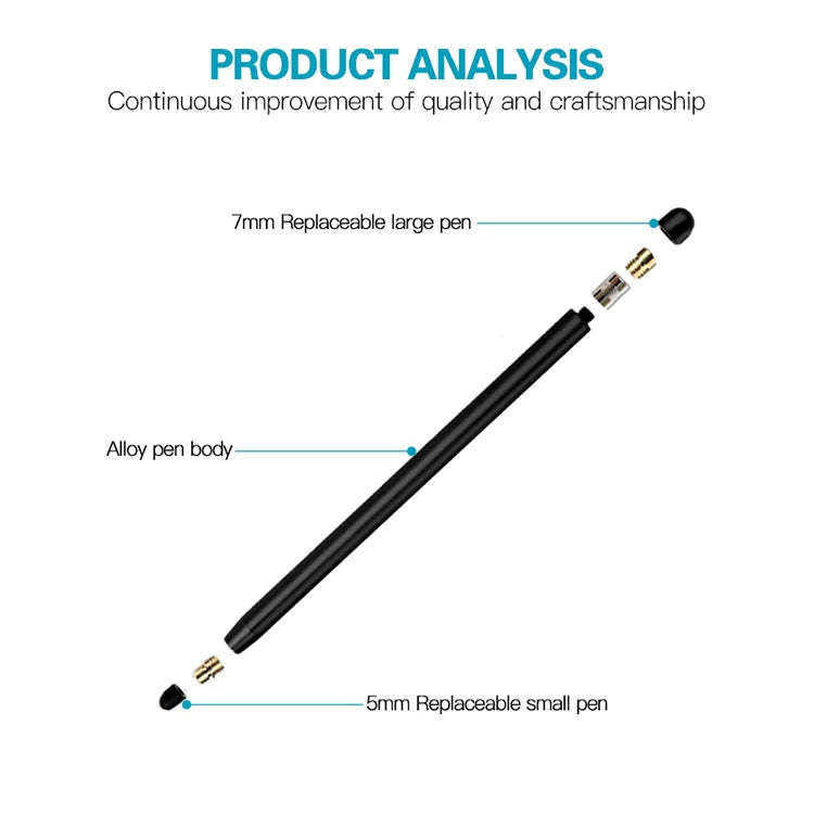 Universal Two-end Rubber Nibs Capacitive Stylus Pen with Magnetic Cap (Blue)