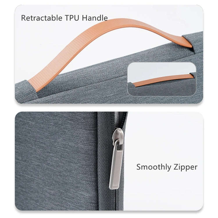 For 16 inch Laptop Zipper Waterproof  Handheld Sleeve Bag (Grey)