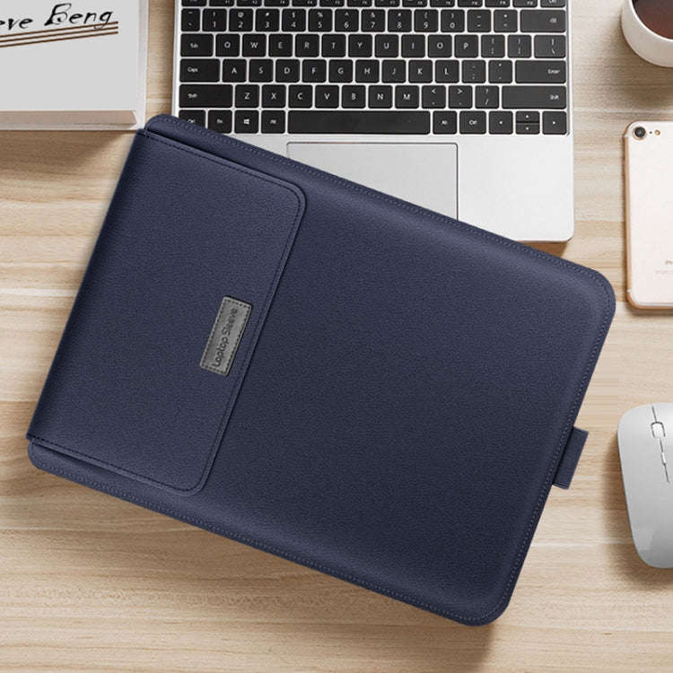 4 in 1 Universal Waterproof PU Leather Laptop Liner Bag with Handle & Stand & Pen Holder + 2 Wind...