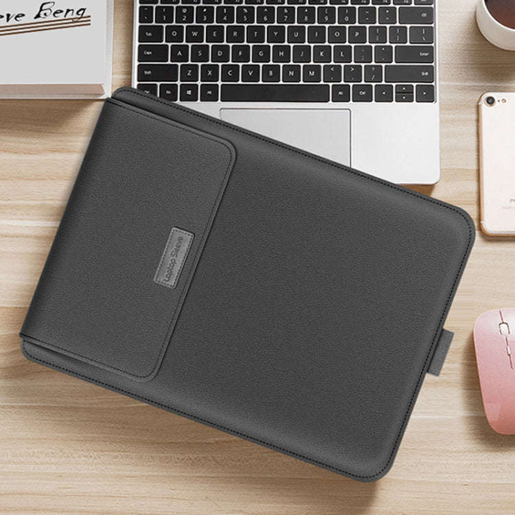 4 in 1 Universal Waterproof PU Leather Laptop Liner Bag with Handle & Stand & Pen Holder + 2 Wind...