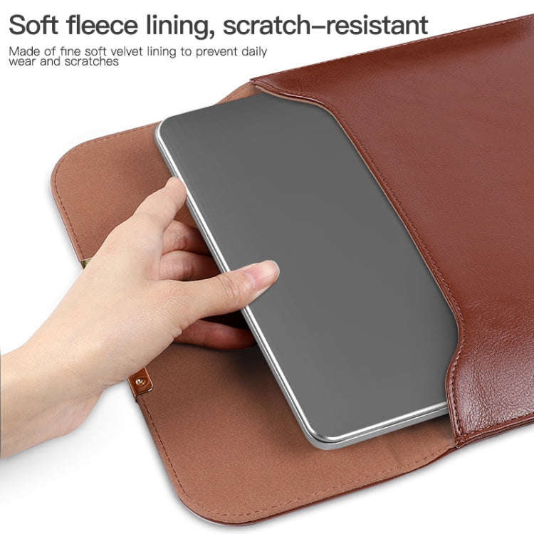 13.3 inch Laptop 2 in 1 PU Leather Sleeve Liner Bag with Mouse Storage Bag(Black)