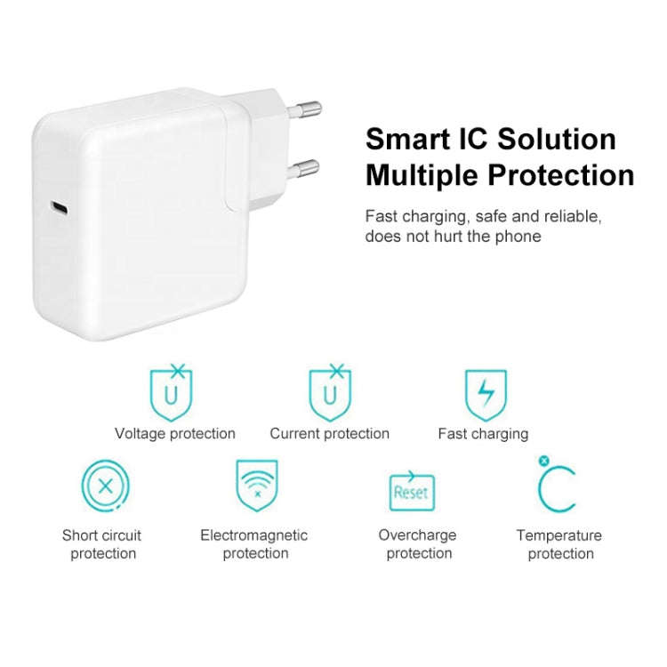 30W USB-C / Type-C 3.1 Port Power Charger Adapter, EU Plug(White)