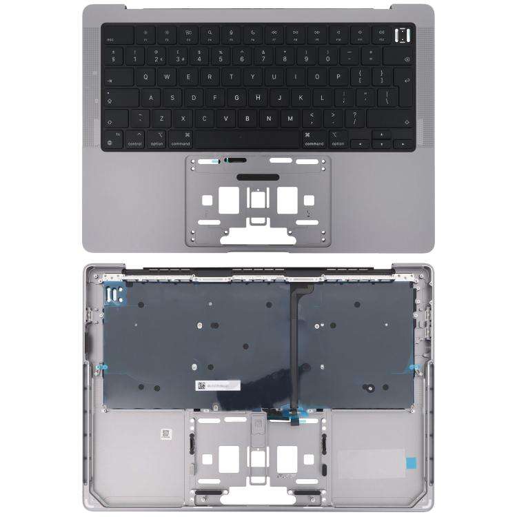 For MacBook Pro 14 inch 2021 A2442 / 2023 A2779 Big Enter Version UK Keyboard with C Shell (Grey)
