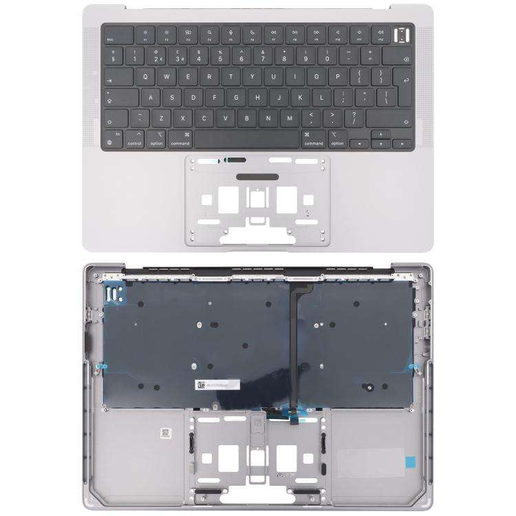 For MacBook Pro 14 inch 2021 A2442 / 2023 A2779 Big Enter Version UK Keyboard with C Shell (Silver)