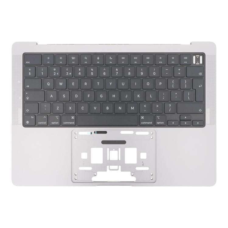 For MacBook Pro 14 inch 2021 A2442 / 2023 A2779 Big Enter Version UK Keyboard with C Shell (Silver)