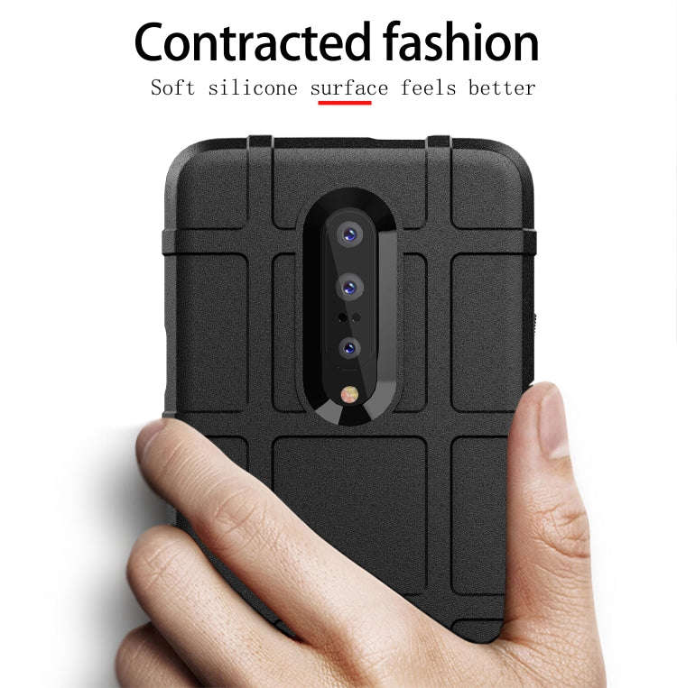 Shockproof Rugged Shield Full Coverage Protective Silicone Case for Oneplus 7 (Army Green)
