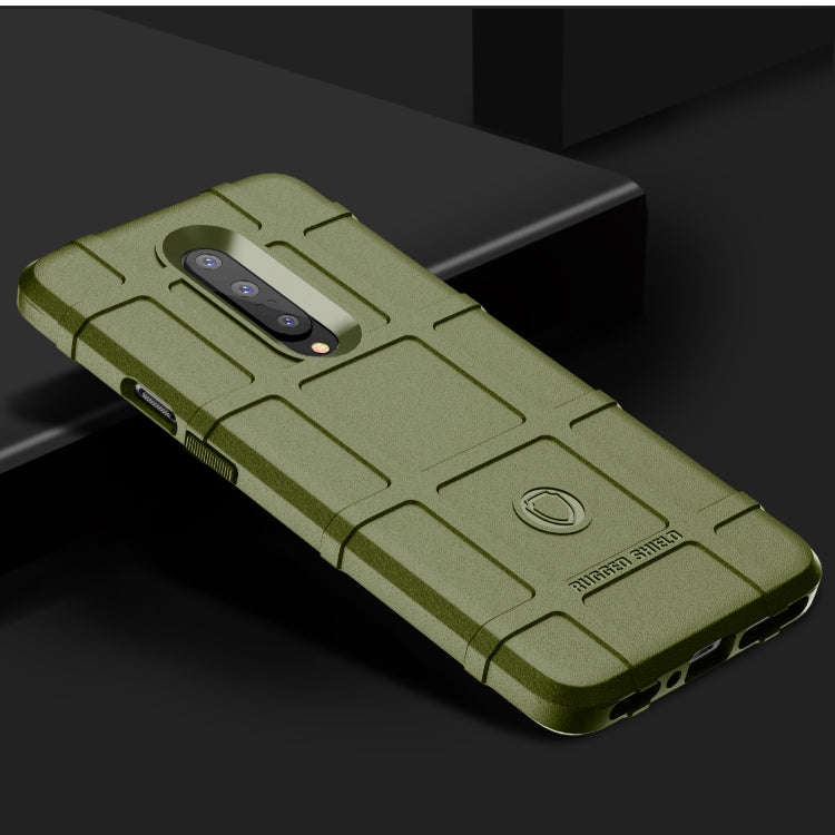 Shockproof Rugged Shield Full Coverage Protective Silicone Case for Oneplus 7 (Army Green)