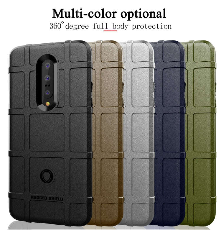 Shockproof Rugged Shield Full Coverage Protective Silicone Case for Oneplus 7 (Army Green)
