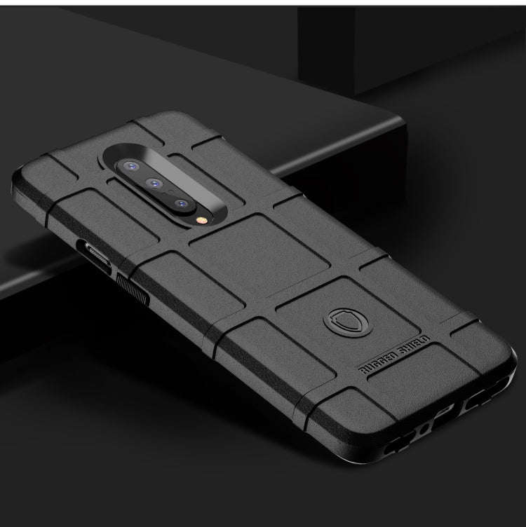 Shockproof Rugged Shield Full Coverage Protective Silicone Case for Oneplus 7 (Black)