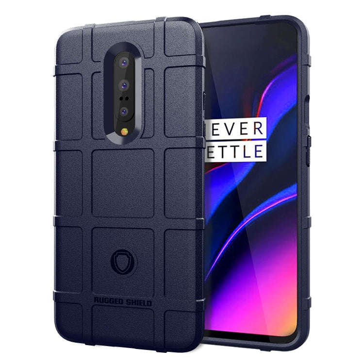 Shockproof Rugged Shield Full Coverage Protective Silicone Case for Oneplus 7 (Blue)
