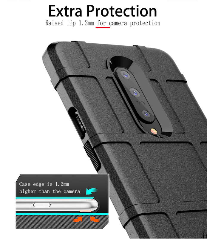 Shockproof Rugged Shield Full Coverage Protective Silicone Case for Oneplus 7 (Blue)