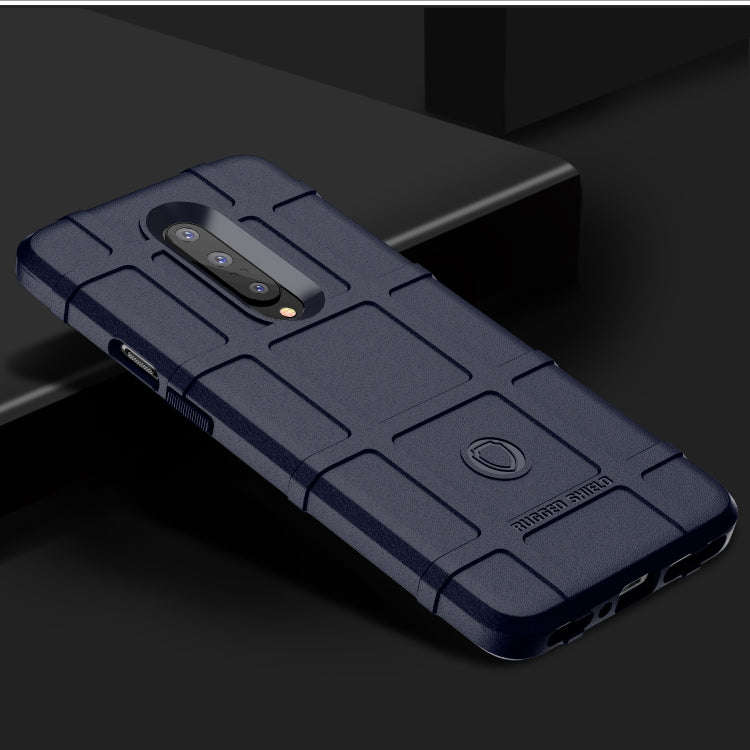 Shockproof Rugged Shield Full Coverage Protective Silicone Case for Oneplus 7 (Blue)