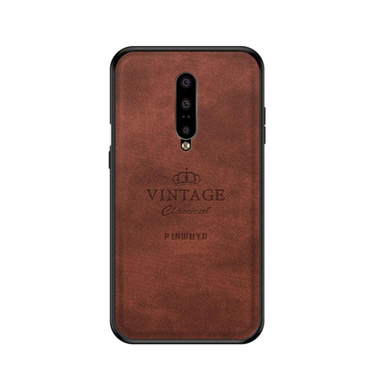 PINWUYO Shockproof Waterproof Full Coverage PC + TPU + Skin Protective Case for OnePlus 7(Brown)