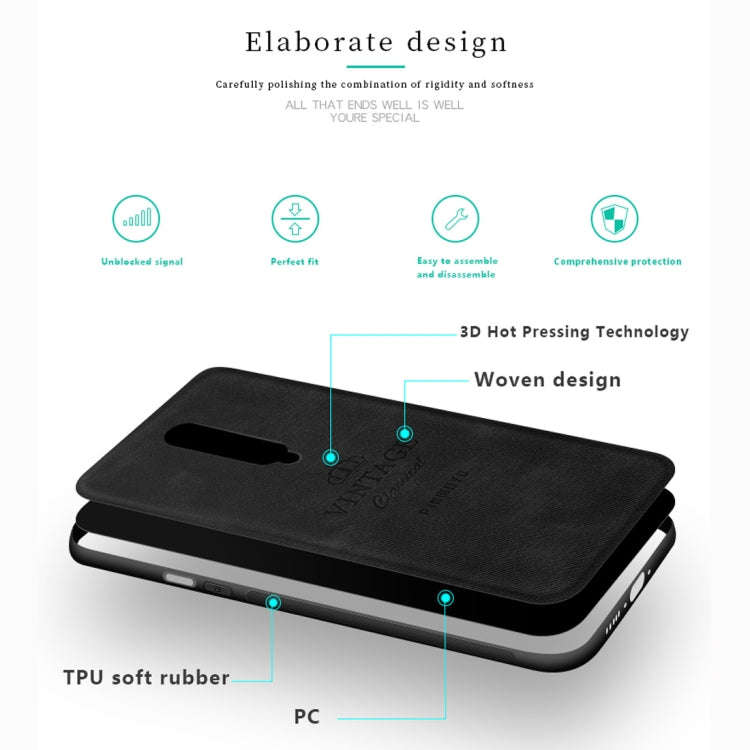 PINWUYO Shockproof Waterproof Full Coverage PC + TPU + Skin Protective Case for OnePlus 7(Brown)