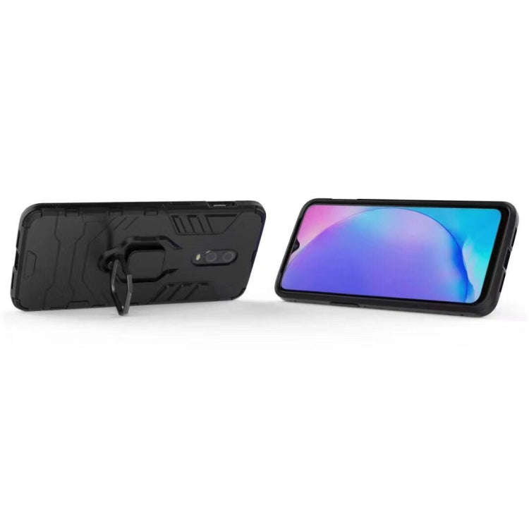 PC + TPU Shockproof Protective Case with Magnetic Ring Holder for OnePlus 7 (Navy Blue)
