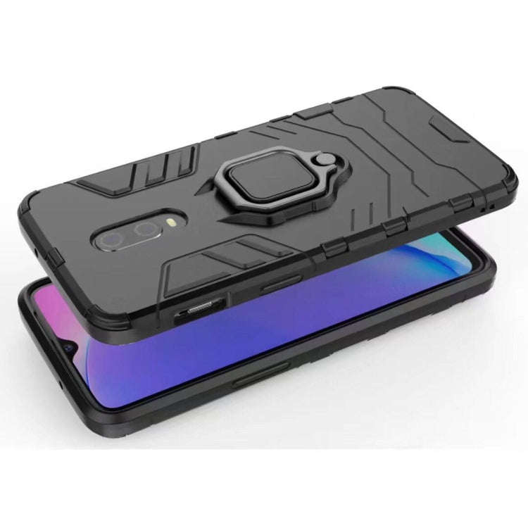 PC + TPU Shockproof Protective Case with Magnetic Ring Holder for OnePlus 7 (Navy Blue)