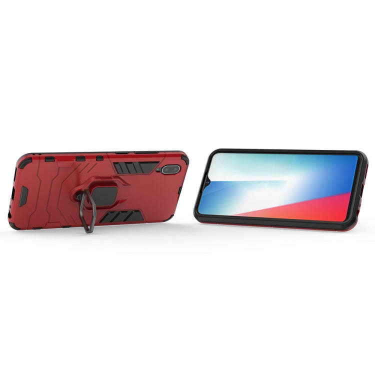 PC + TPU Shockproof Protective Case with Magnetic Ring Holder for Vivo Y93(Red)