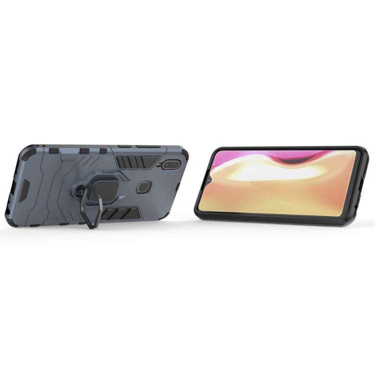 PC + TPU Shockproof Protective Case with Magnetic Ring Holder for Vivo Y95 (Navy Blue)