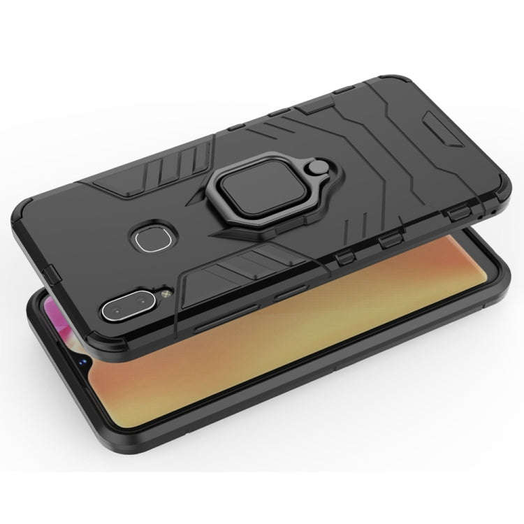PC + TPU Shockproof Protective Case with Magnetic Ring Holder for Vivo Y95 (Navy Blue)