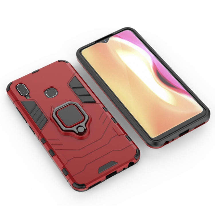 PC + TPU Shockproof Protective Case with Magnetic Ring Holder for Vivo Y95 (Red)
