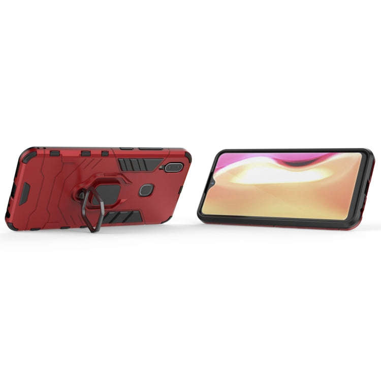 PC + TPU Shockproof Protective Case with Magnetic Ring Holder for Vivo Y95 (Red)